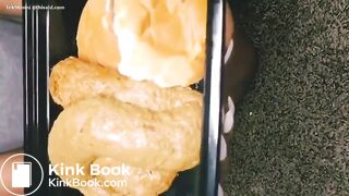 Girl shitting in plate