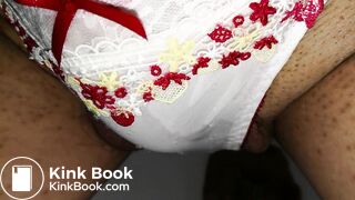 A LOVELY JAPAN WHITE RED STRAWBERRY PANTY WAS PEE AND POOP