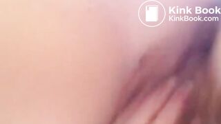 Pretty teen blonde smears shit on her pussy, face, and tongue.