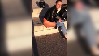 Crazy girl pooping in the public place