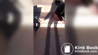 Crazy girl pooping in the public place