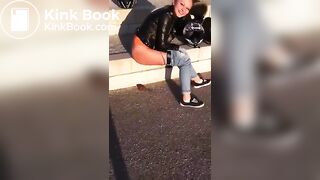 Crazy girl pooping in the public place