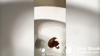 Ebony poops in bathroom