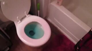 Girl pooping on toilet self shot 1