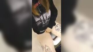 Girl pooping and masturbating at work