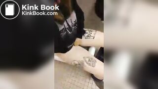 Girl pooping and masturbating at work