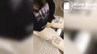 Girl pooping and masturbating at work