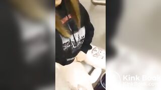 Girl pooping and masturbating at work