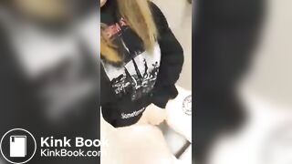 Girl pooping and masturbating at work