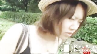Japanese girl pooping at the outside - video 2