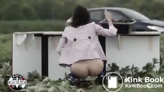 woman shit in the middle of the road