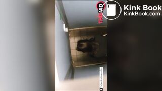 Girl pooping in public restroom - video 2