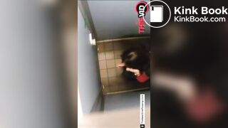 Girl pooping in public restroom - video 2