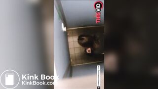 Girl pooping in public restroom - video 2