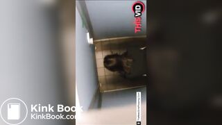 Girl pooping in public restroom - video 2
