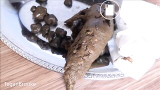 her beautiful body took a shit in the plate