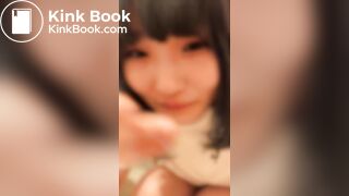Cute Japanese girl put shit on her face and in her mouth