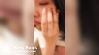 Cute Japanese girl put shit on her face and in her mouth