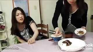 Japanese girl experiencing her own shit and that of her friend