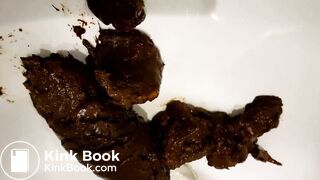 Girl pooping and wiping