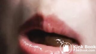 Japanese beauty shits and give a scat blowjob