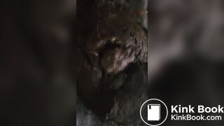 Grey pants poop