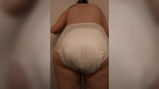 Huge enema diaper mess