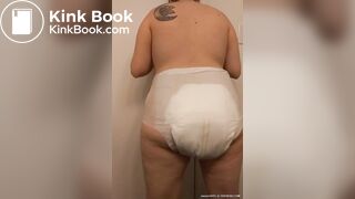 Huge enema diaper mess