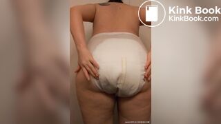 Huge enema diaper mess