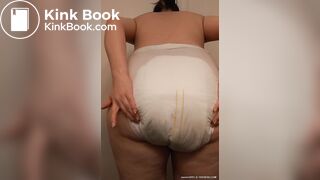 Huge enema diaper mess