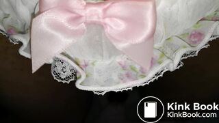 Wear a white flower pattern panty and ready to cover pink one on top