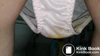 Wear a white flower pattern panty and ready to cover pink one on top