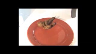 She Blonde Big Shit Poo in plate