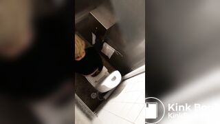 Girl pooping in public toilet - video 5
