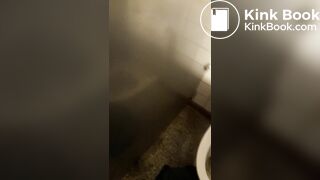 Girl pooping in public toilet - video 5