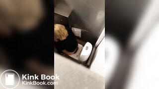 Girl pooping in public toilet - video 5