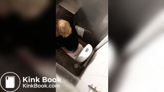 Girl pooping in public toilet - video 5