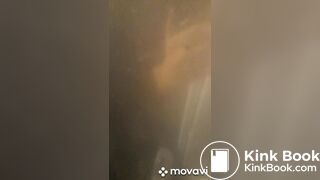 Girl pooping in public restroom