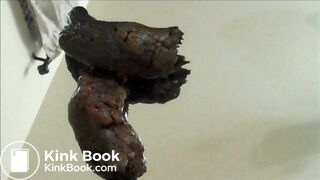 Puffy sphincter teen poops on to a mirror