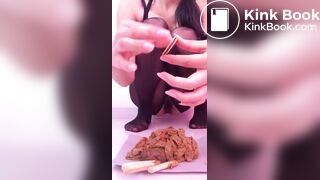 Chinese girl massive poop