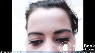 cute teen smearing poop on her boobs