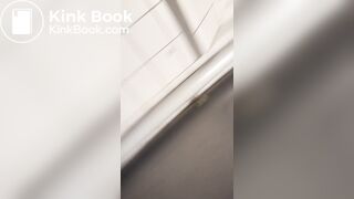 Cute girl shitting in public restroom