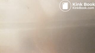 Spy on woman with diarrhea in public bathroom