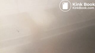 Spy on woman with diarrhea in public bathroom