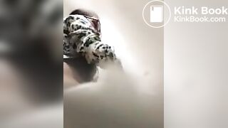 Milf caught having urgent poop