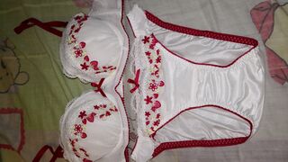 A LOVELY JAPAN WHITE RED STRAWBERRY PANTY WHEN WAS NEW AND CLEANING.