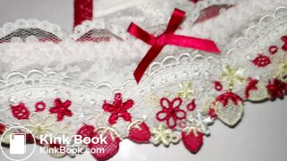 A LOVELY JAPAN WHITE RED STRAWBERRY PANTY WHEN WAS NEW AND CLEANING.