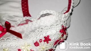 A LOVELY JAPAN WHITE RED STRAWBERRY PANTY WHEN WAS NEW AND CLEANING.