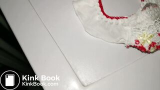 A LOVELY JAPAN WHITE RED STRAWBERRY PANTY WHEN WAS NEW AND CLEANING.