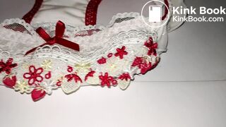 A LOVELY JAPAN WHITE RED STRAWBERRY PANTY WHEN WAS NEW AND CLEANING.